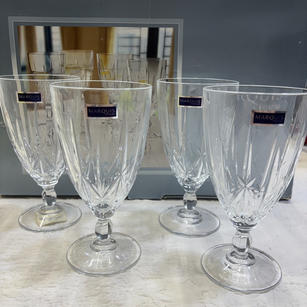 Set of 4 Marquis by Waterford  Iced Beverage Glasses With Box